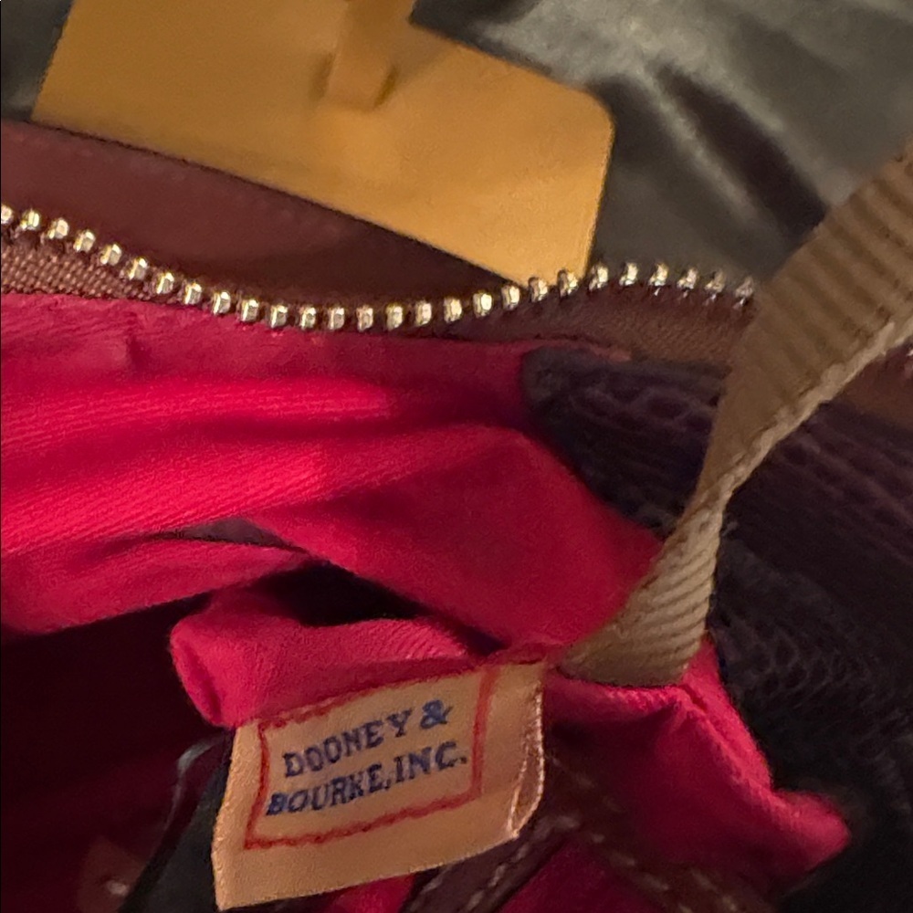 Dooney & Bourke Black and Brown Lizard embossed hobo Bag - Picture 12 of 12